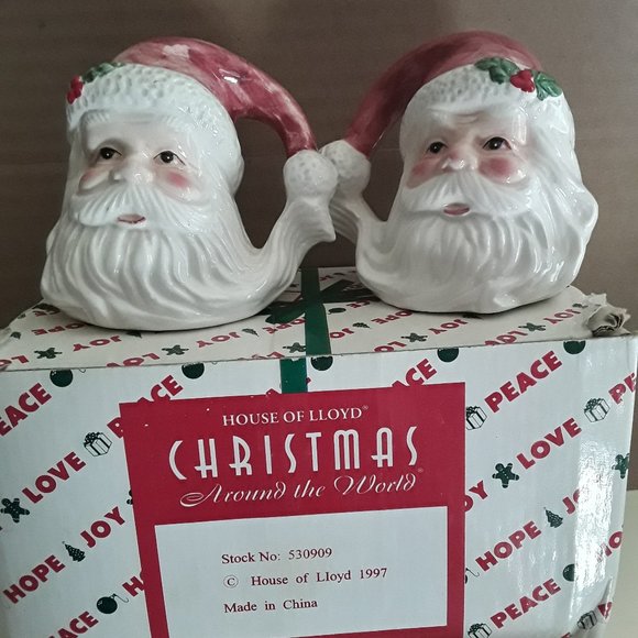 Vintage 1997 House of Lloyd Santa Salt and Pepper Shakers - NIB - Picture 1 of 7